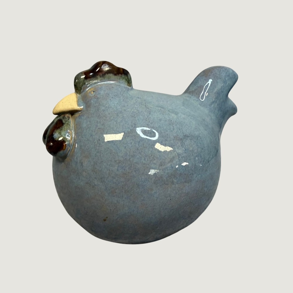 Nantucket Home‎ Ceramic Blue Speckled Hen Figurine Farmhouse Decor Rooster